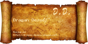 Dragan Dezső névjegykártya